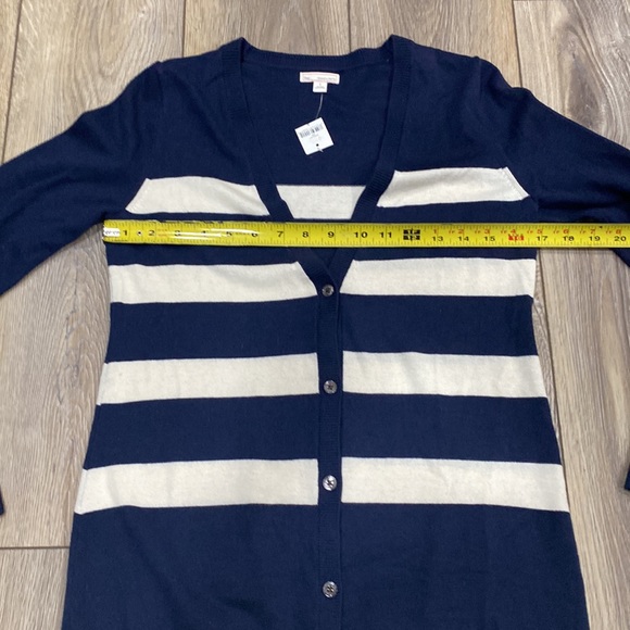NWT GAP Navy Off White Striped Wool Blend Cardigan Sz SMALL - Picture 5 of 10